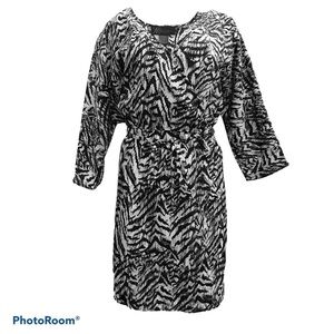 Kardashian Kollection faux wrap zebra dress